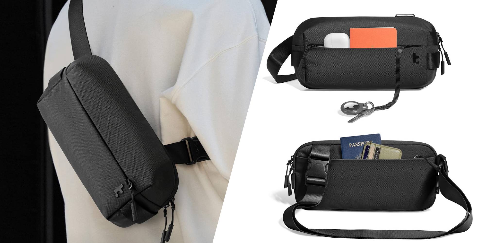 A black pack with a pocket