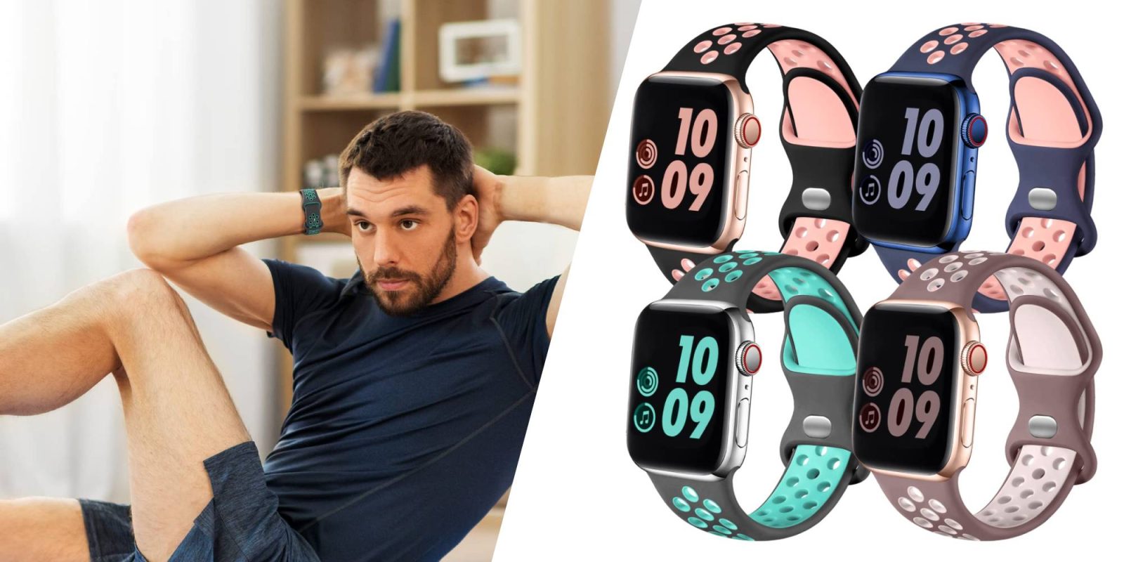 A man with his hands behind his head and a smart watch