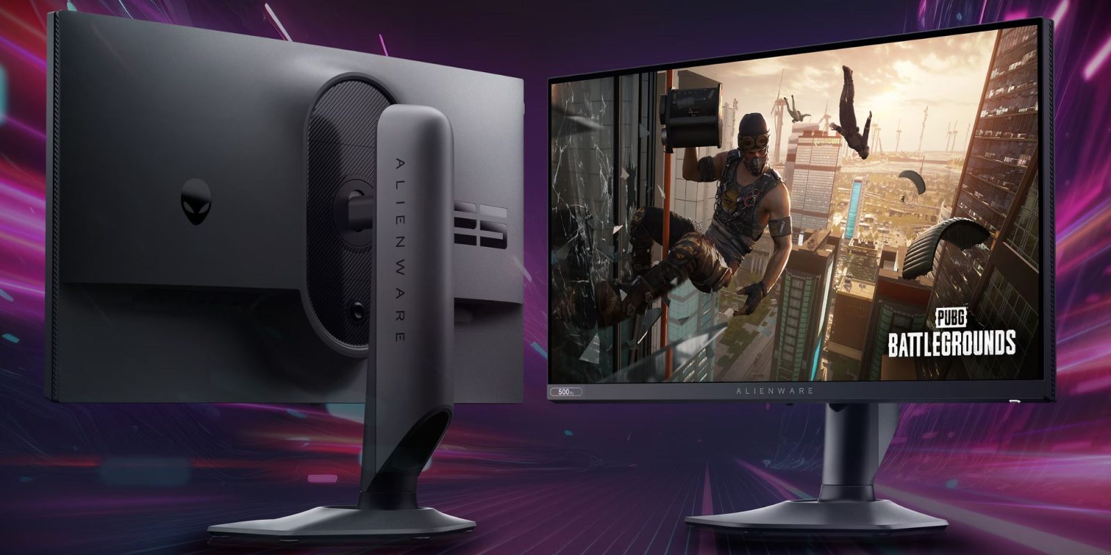 A computer monitor with a screen showing a man on it