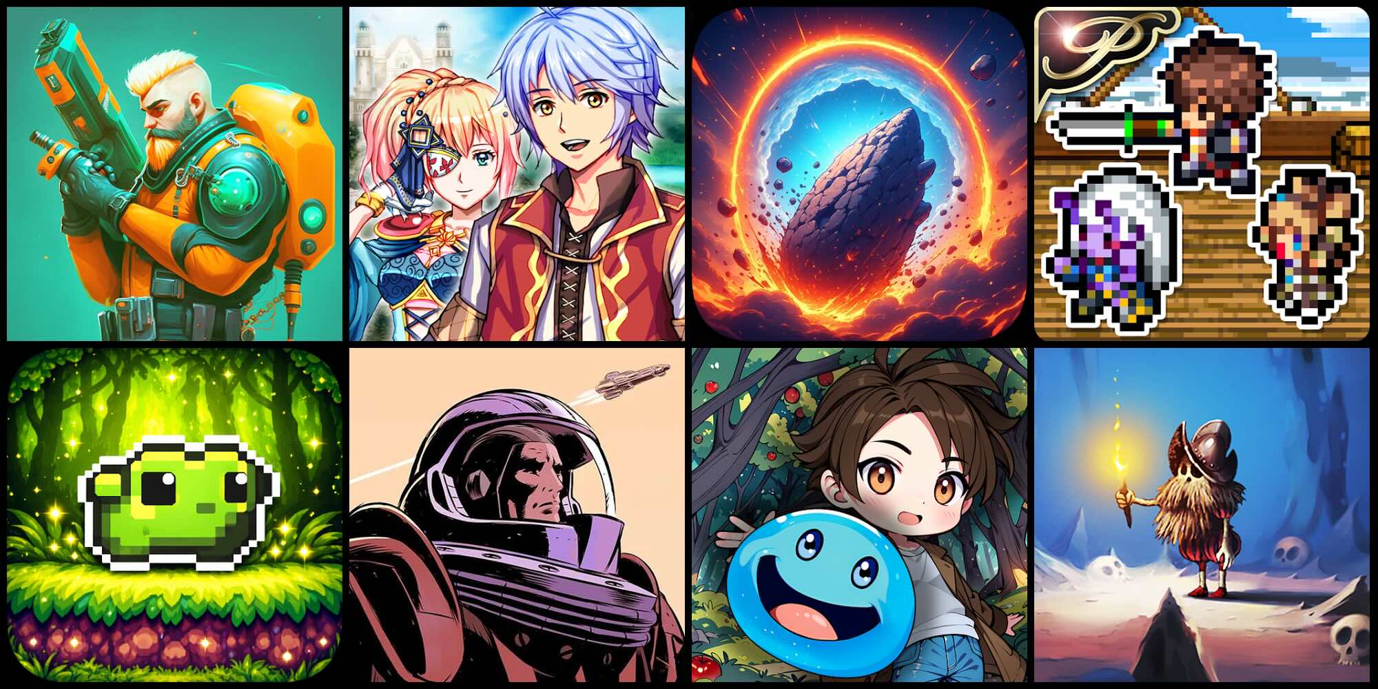 A collage of images of anime characters