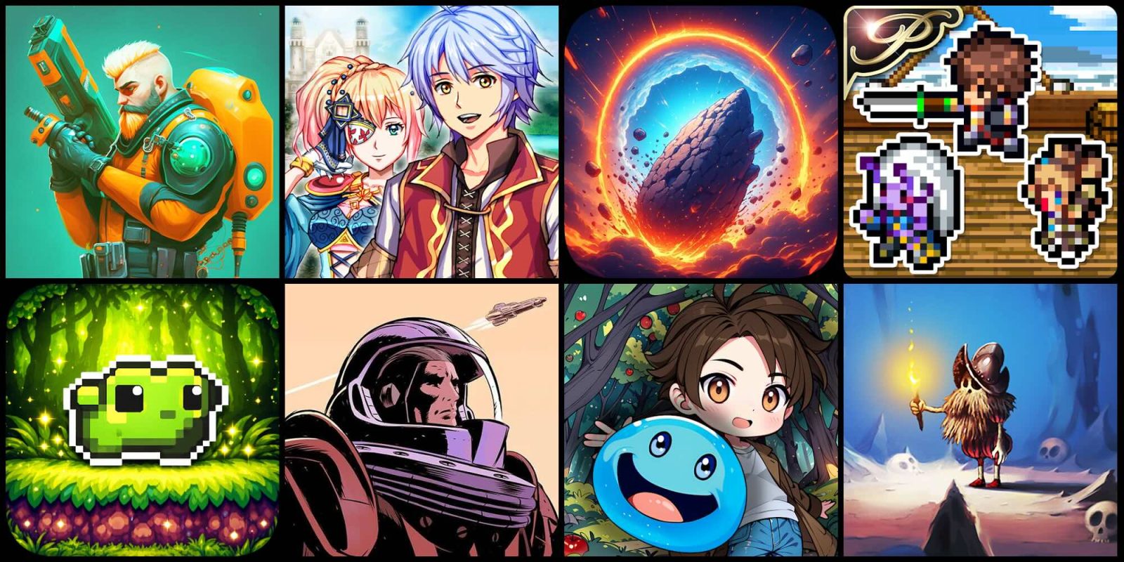 A collage of images of anime characters