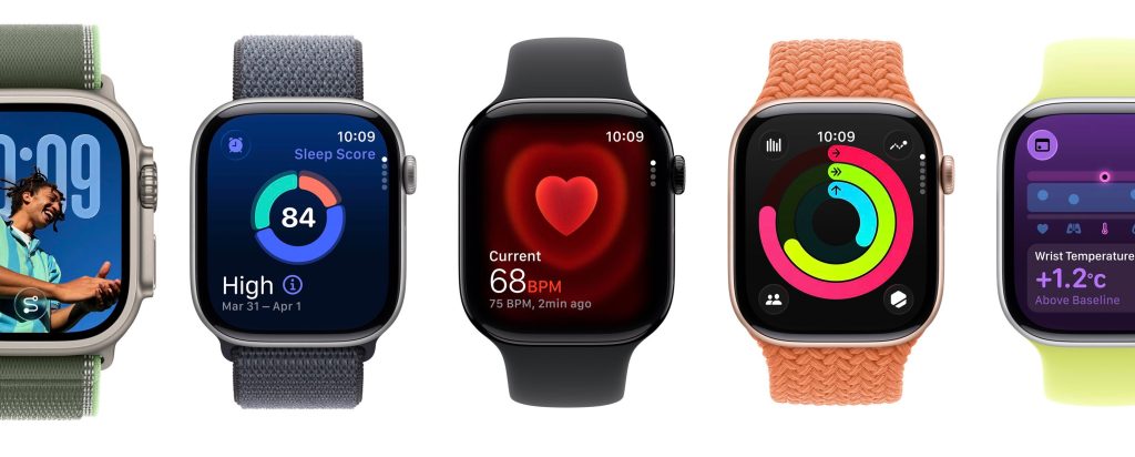 A group of smart watches