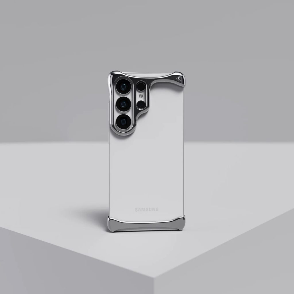 A cell phone on a white surface