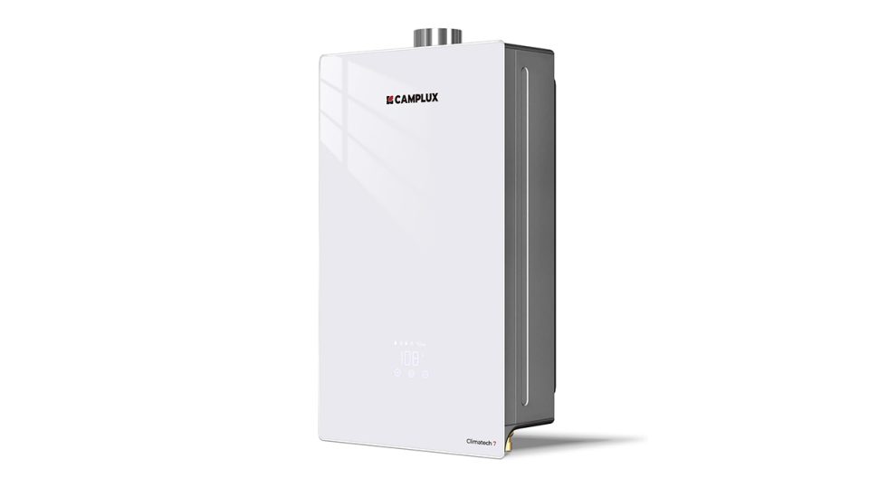 A white rectangular object with a touch screen