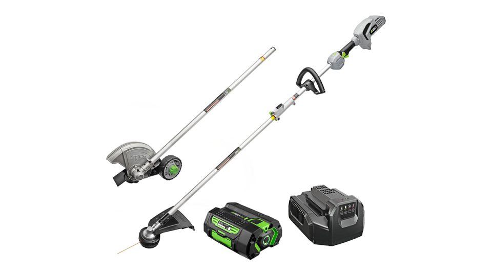 A set of lawnmowers and a battery