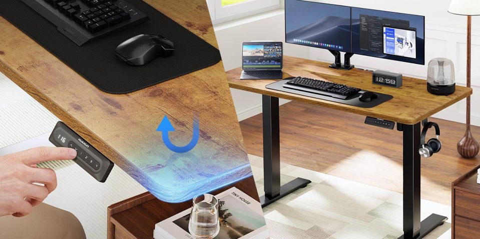 A computer on a desk