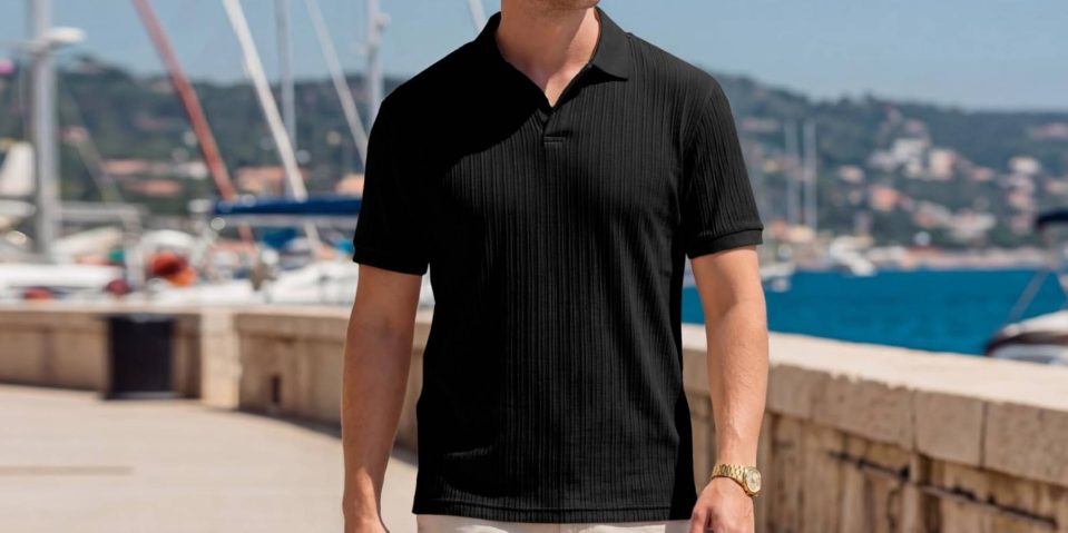 A man wearing a black shirt