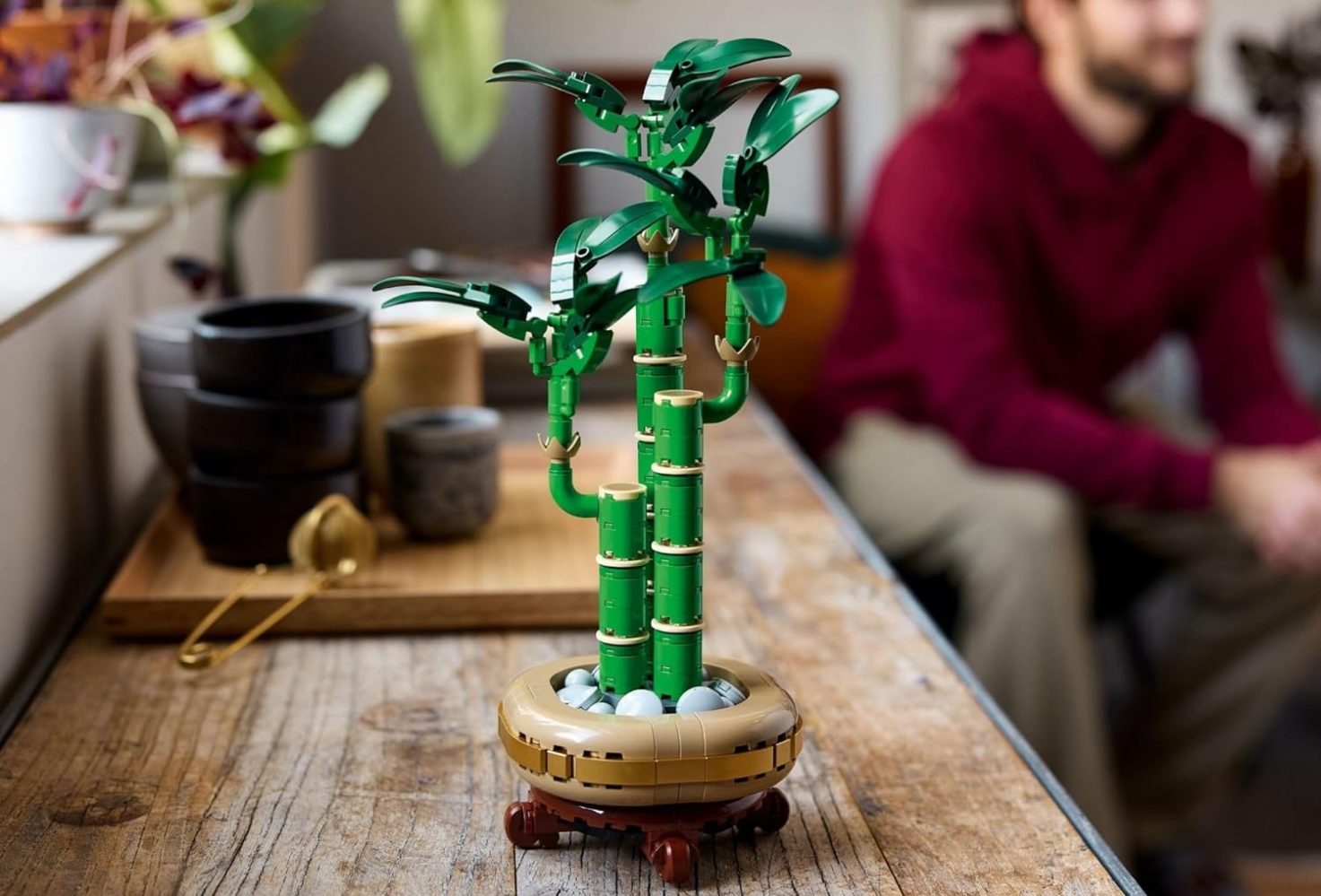 A toy plant on a table