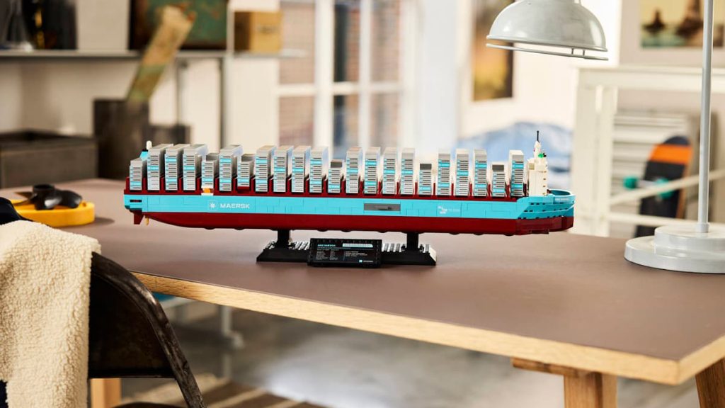 A toy ship on a table