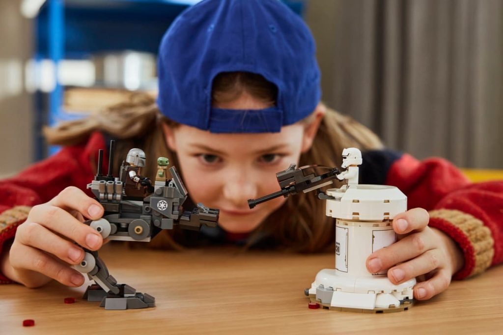 A girl playing with toy