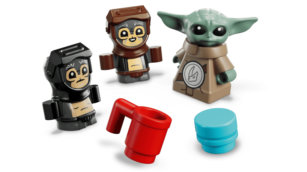 A group of toys on a black background