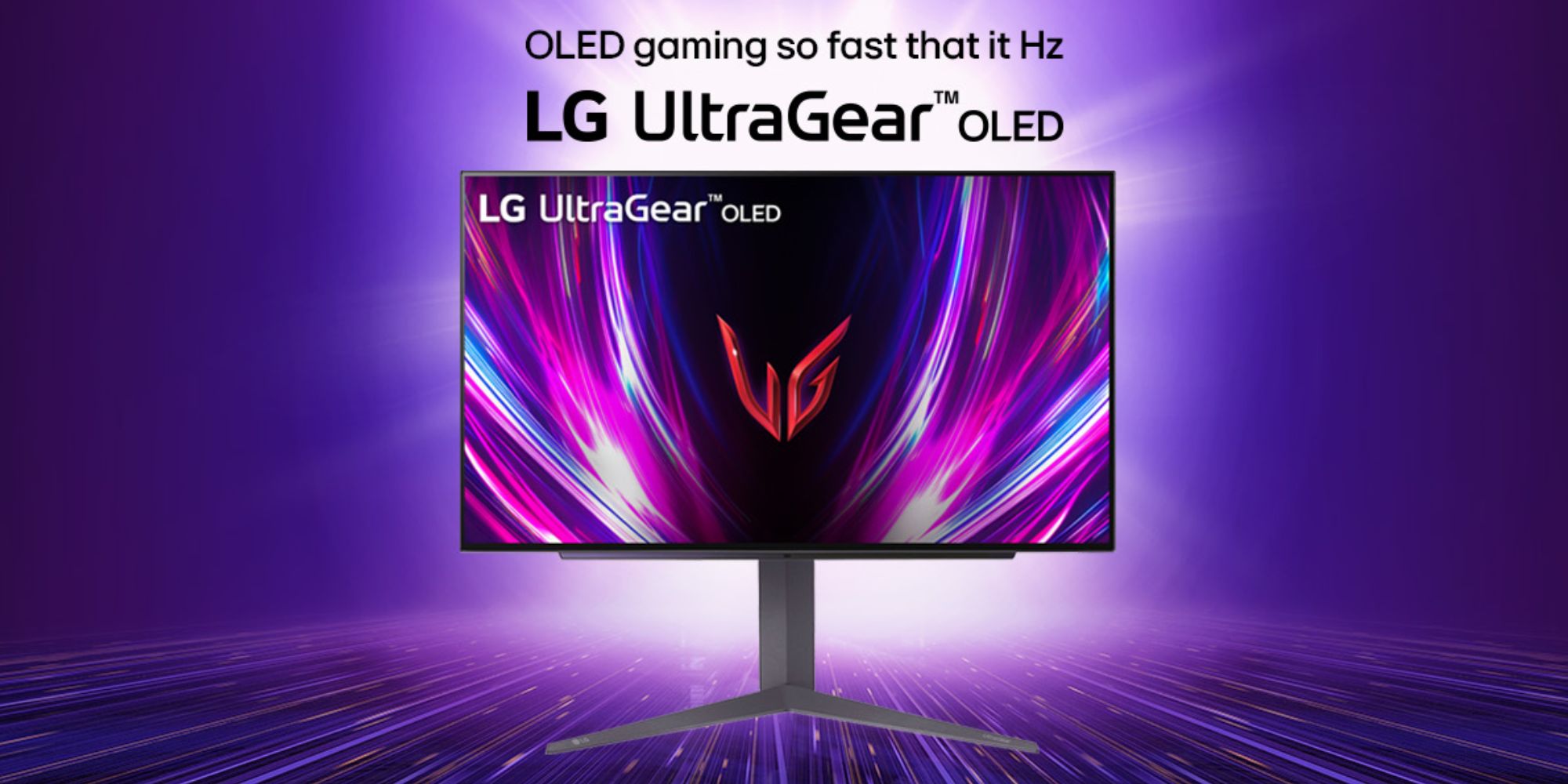 Image showing a render of LG's OLED gaming monitor.