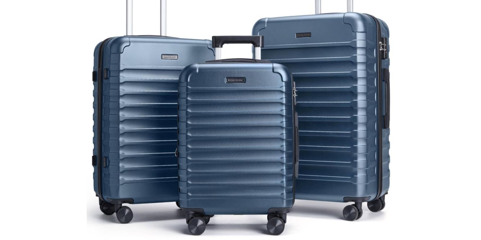 A group of luggage on wheels