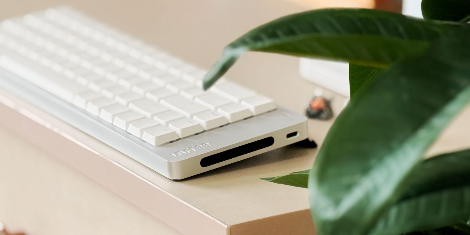 A keyboard on a table