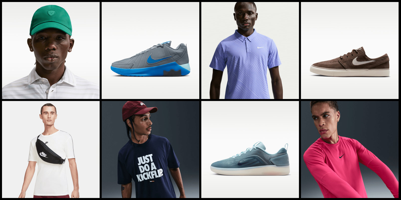 A collage of a man and a man wearing shoes