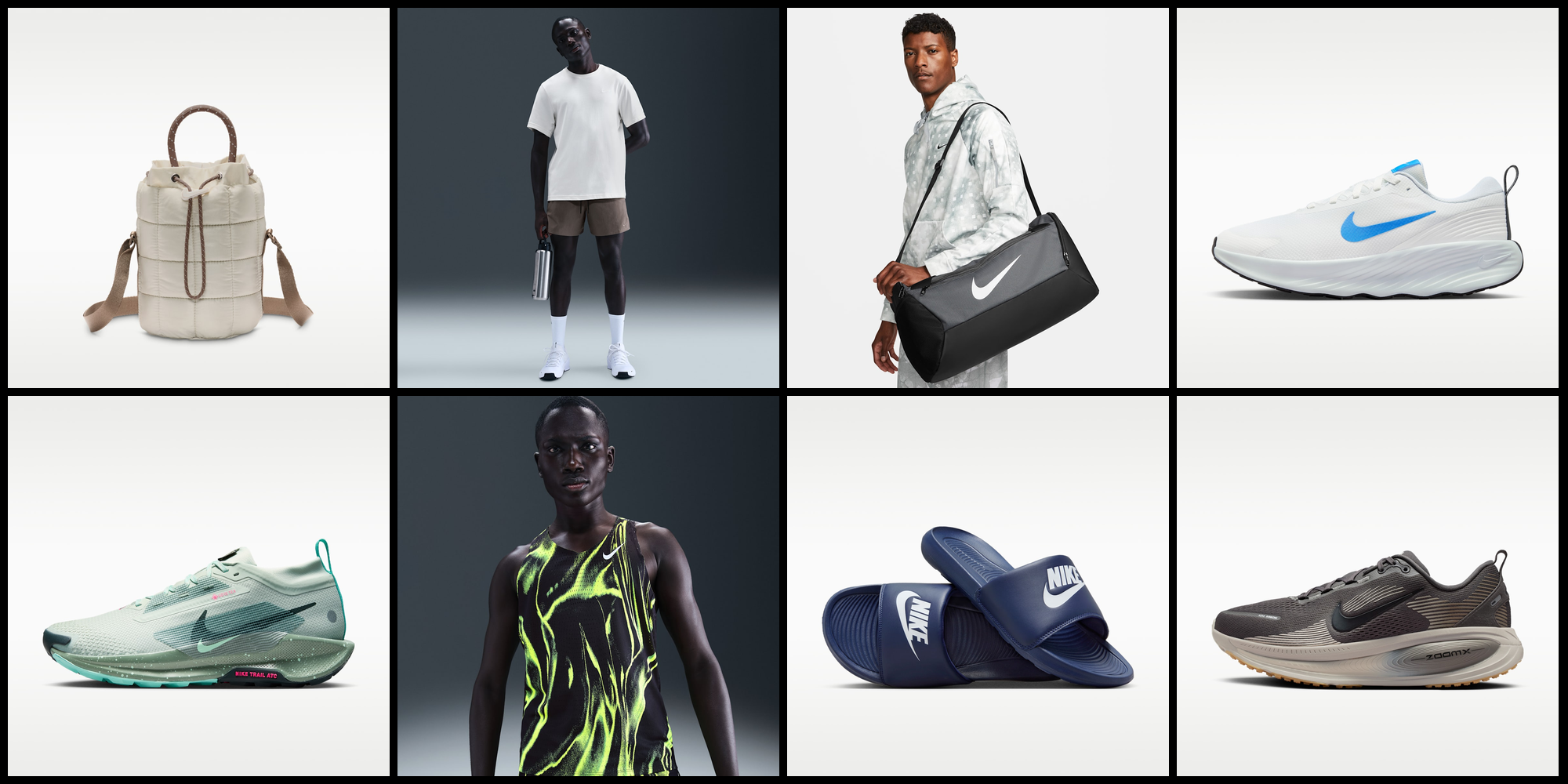 Nike Victori One Slides, Brasilia Training Duffel Bag, Pegasus