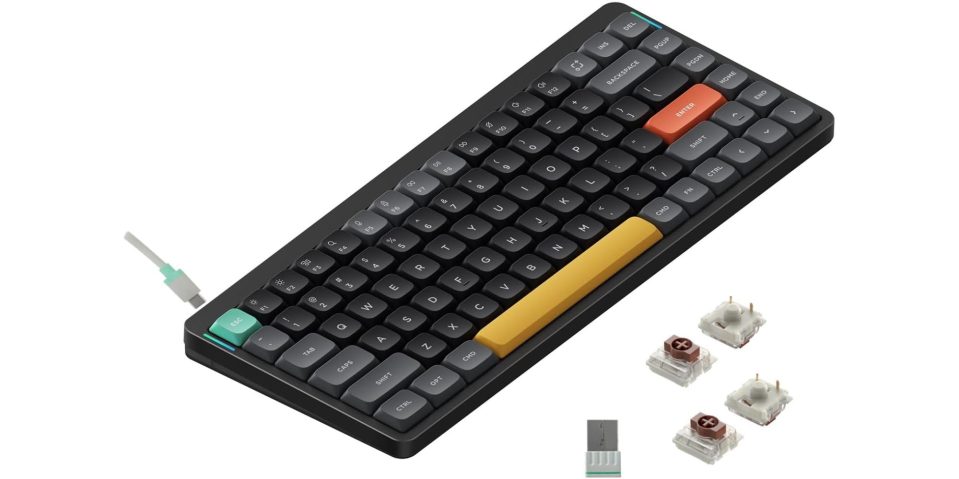 A black keyboard with different colored buttons