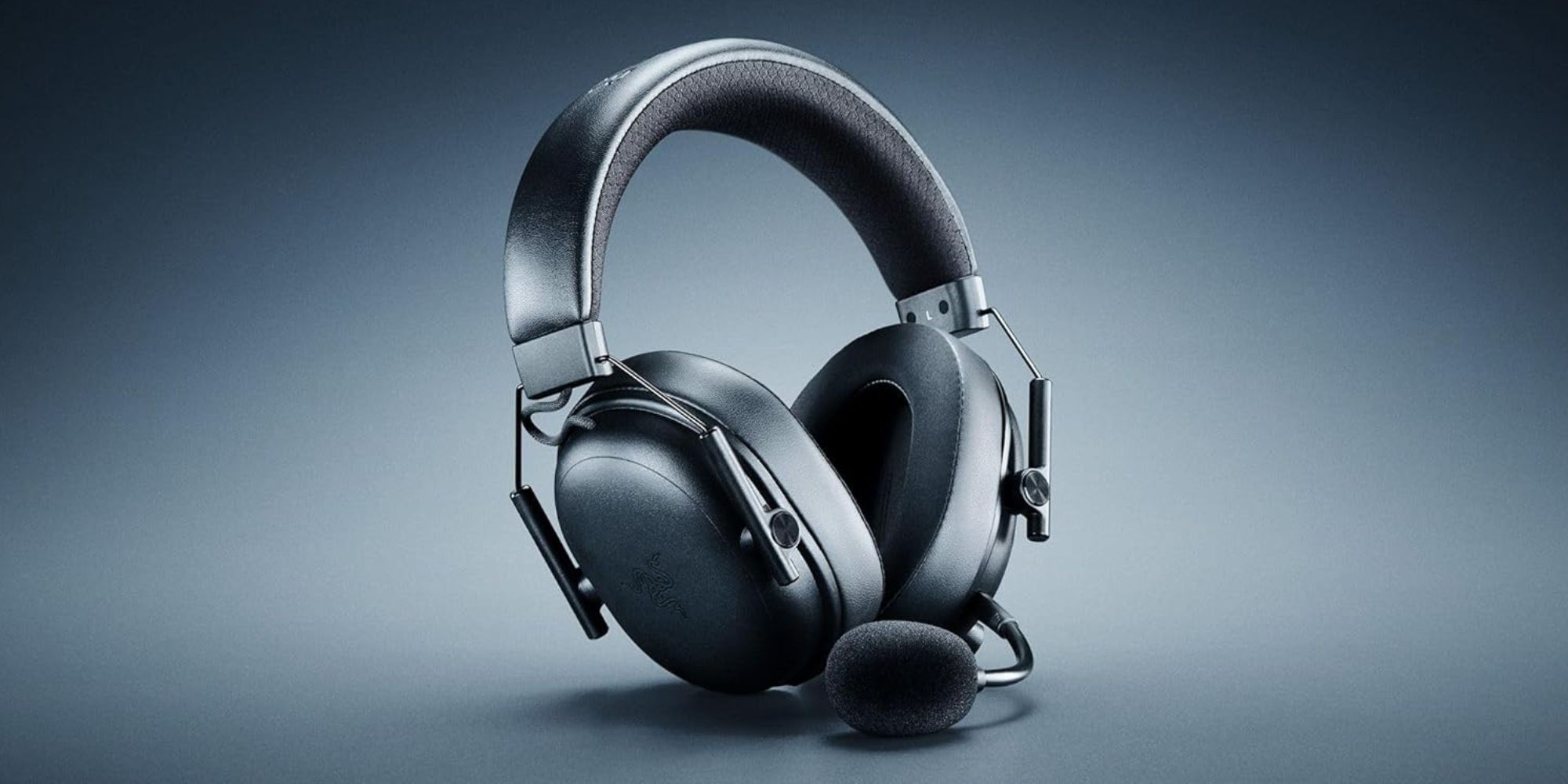 A pair of black headphones