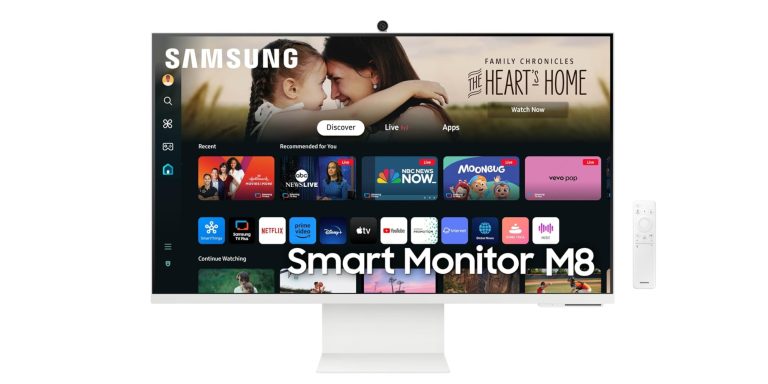 A computer screen with a screen showing a couple of people