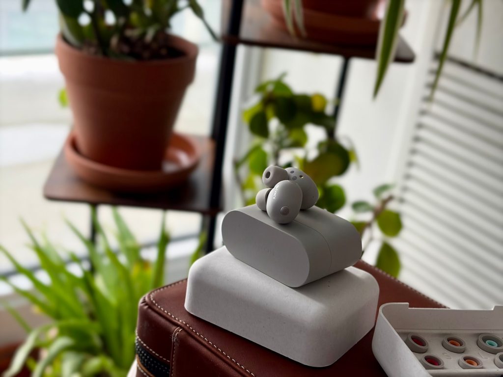 A white object on a brown surface