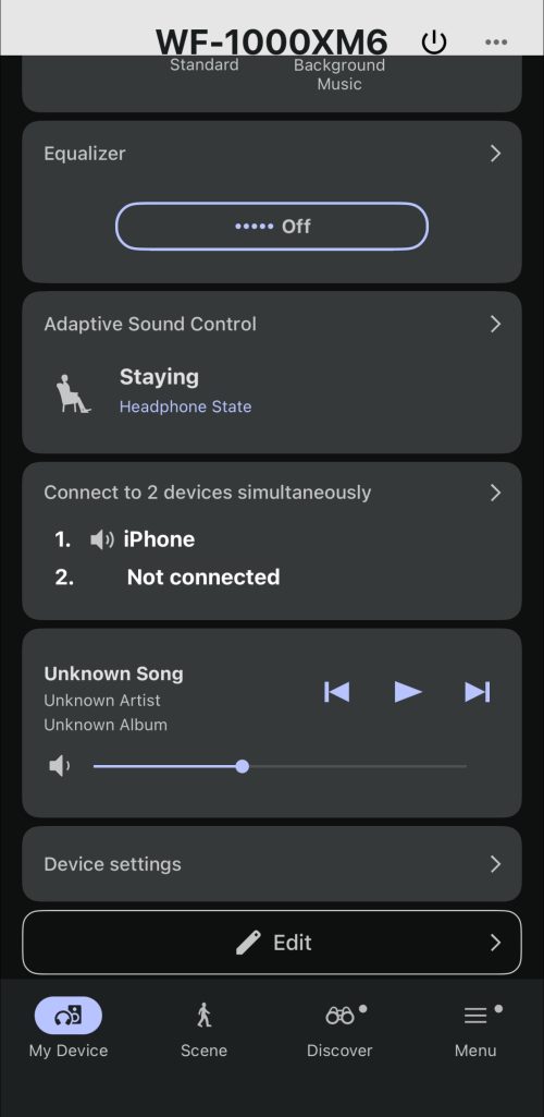A screenshot of a music player