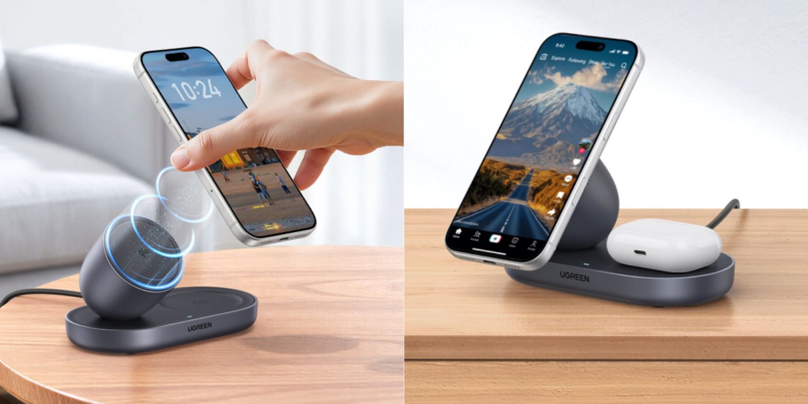 A hand touching a phone