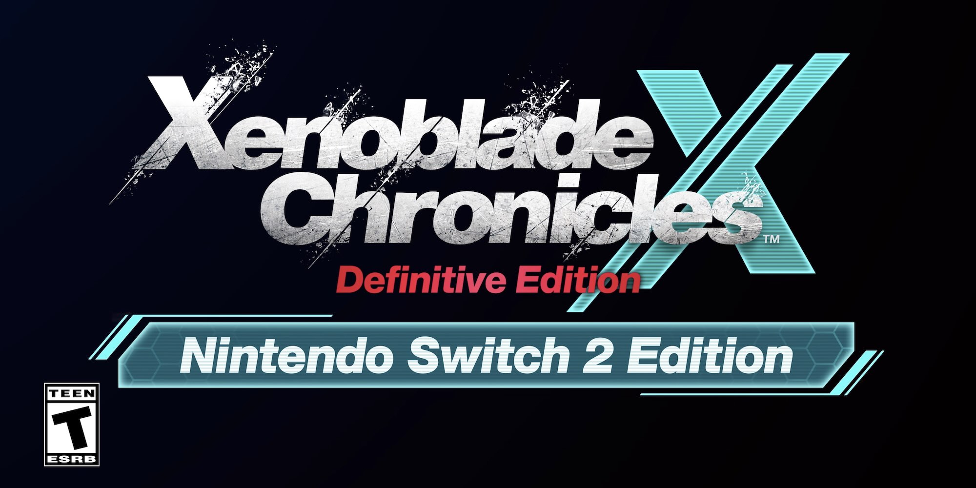 A logo on a black background