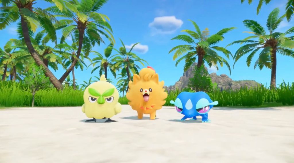 Cartoon animals on a beach