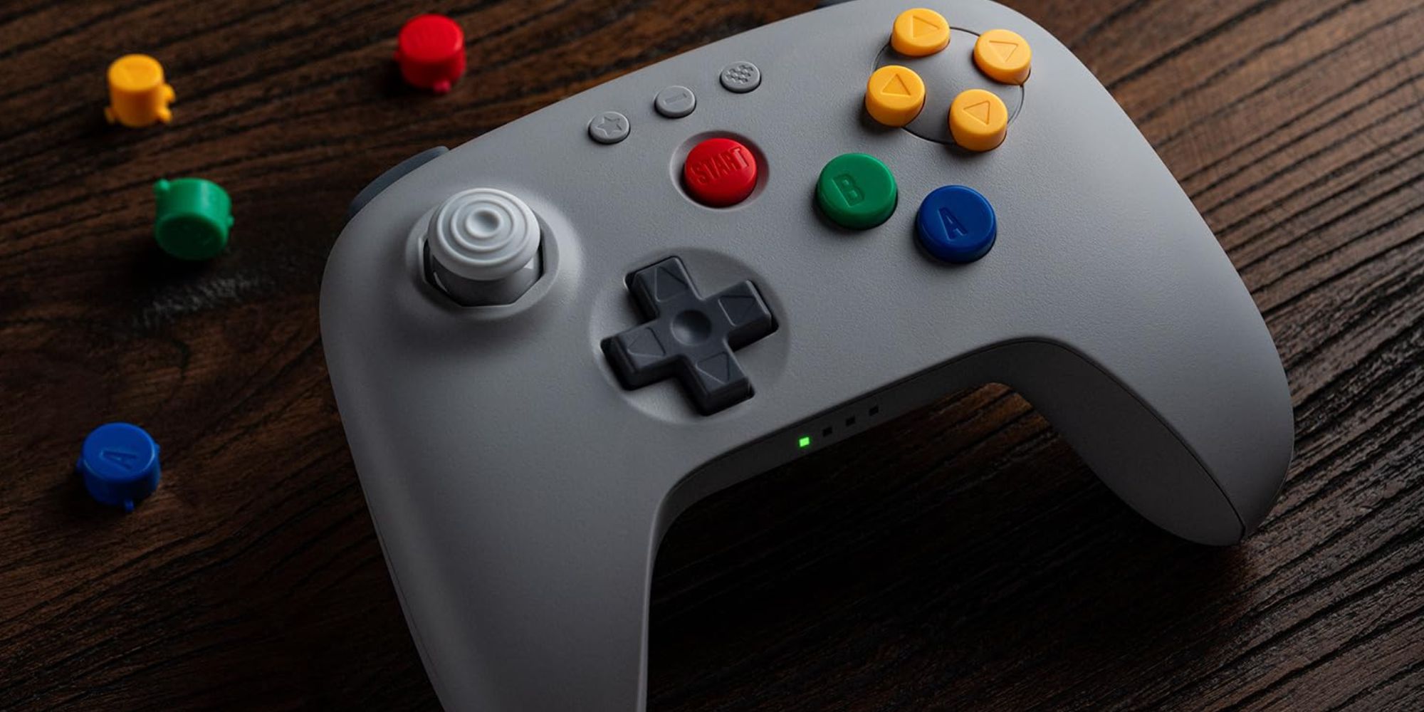 A video game controller on a table