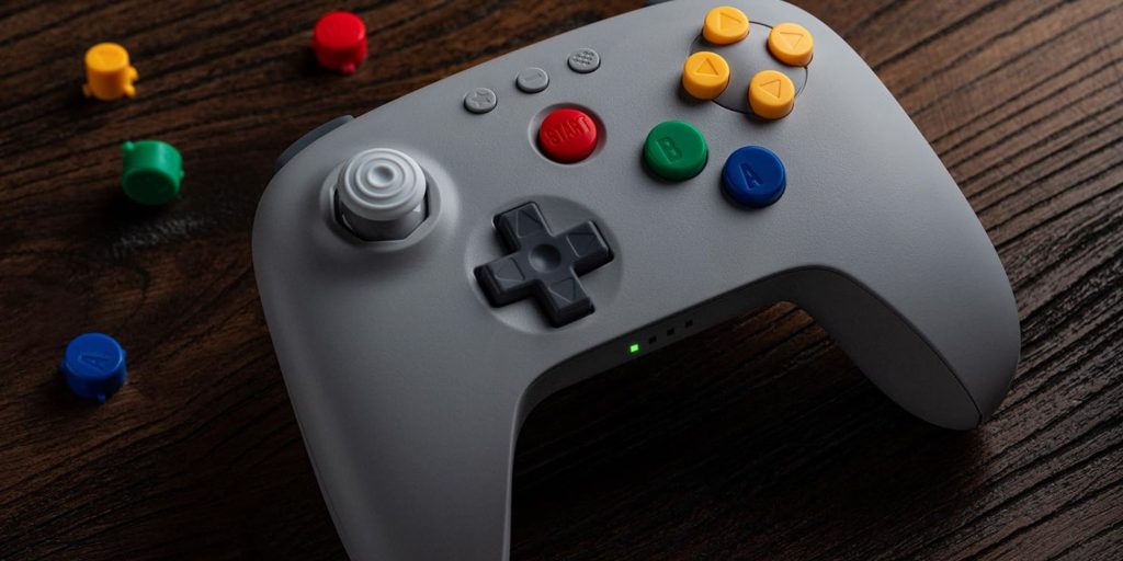 A video game controller on a table