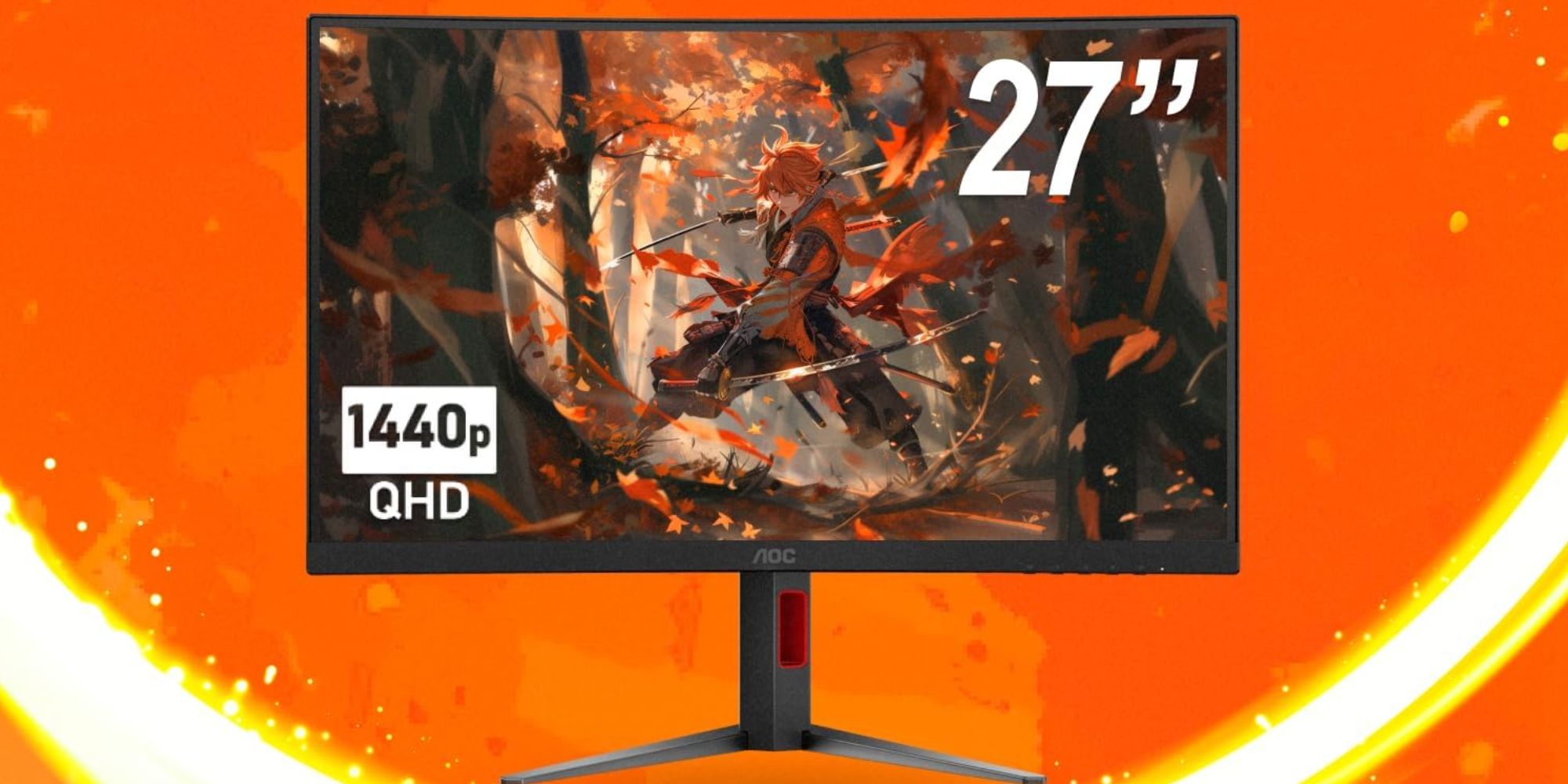 Image showing a render of AOC's 27-inch QHD 300Hz gaming monitor.