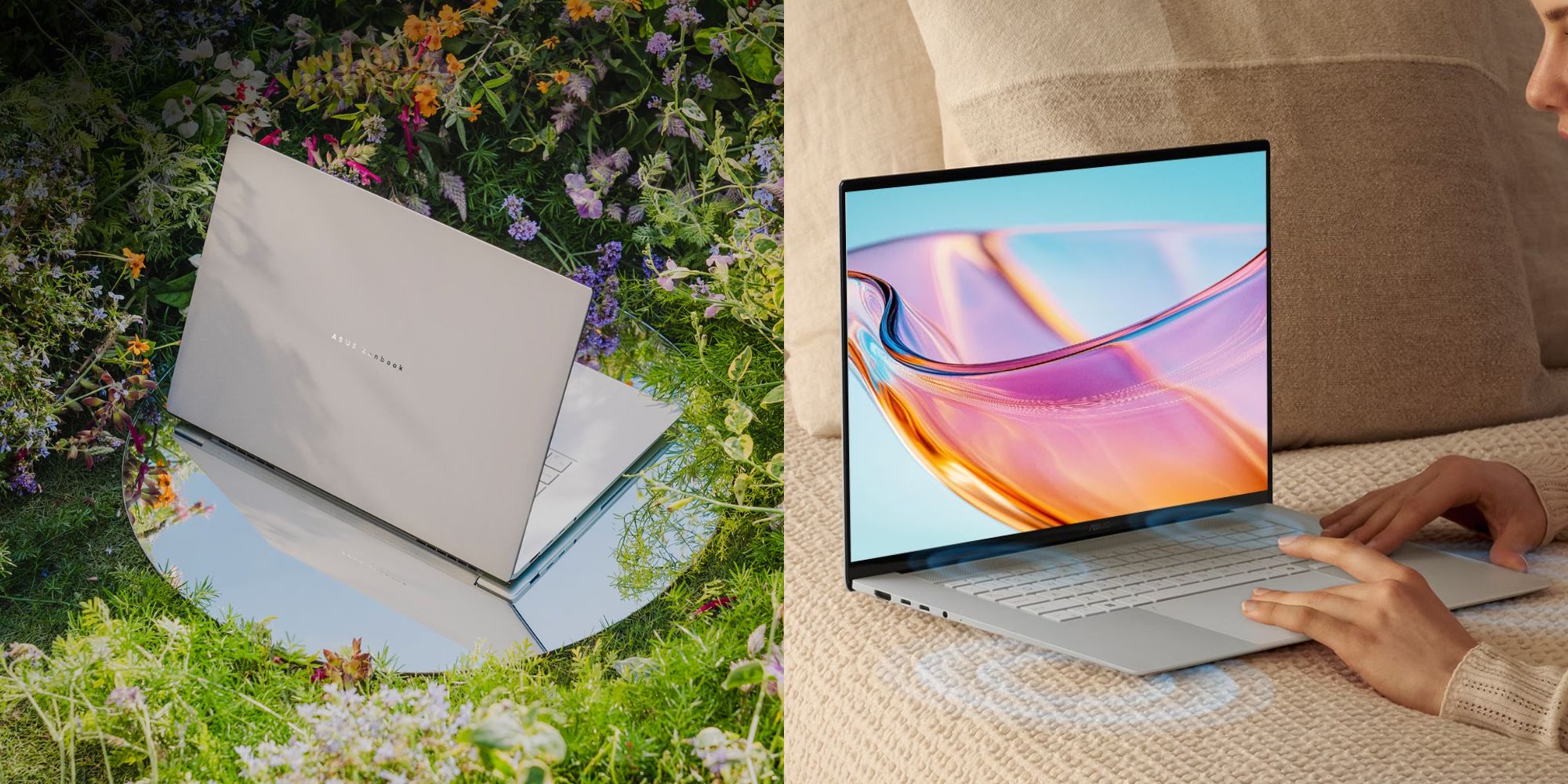 A laptop computer on a bed