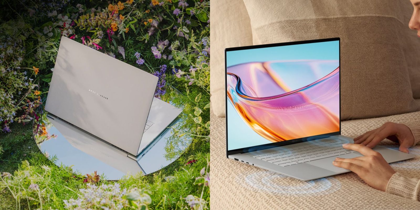 A laptop computer on a bed