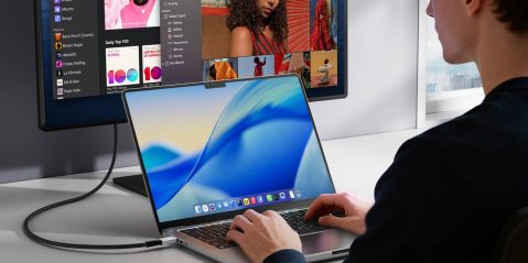 A person using a laptop