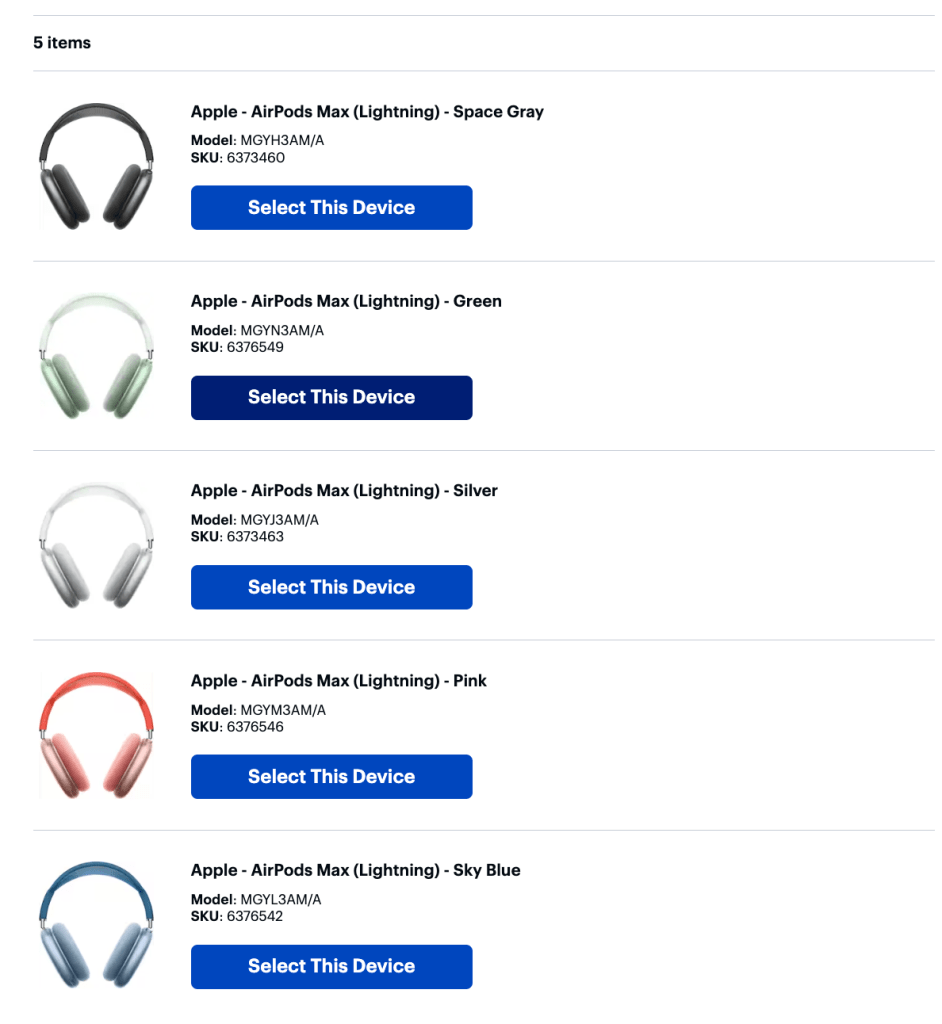 A screenshot of a device