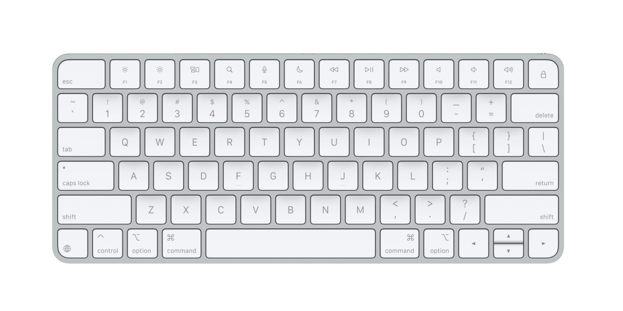 A white keyboard with black keys