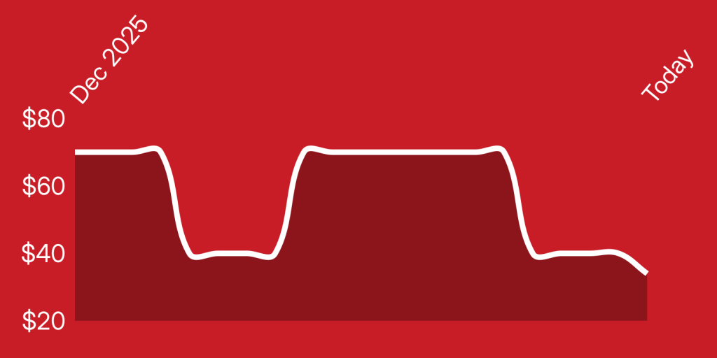 A line drawing of a red background