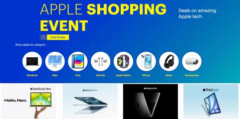 A blue and yellow advertisement with a blue background