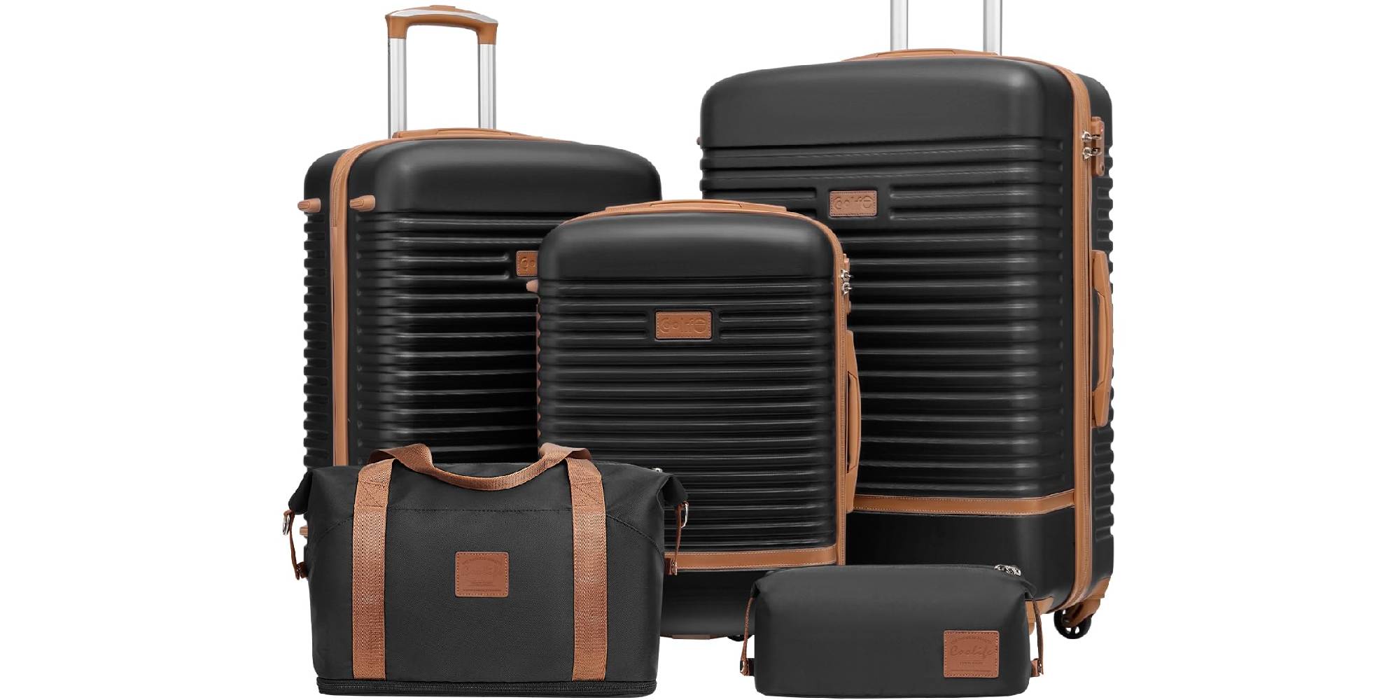 A group of luggage bags and purses