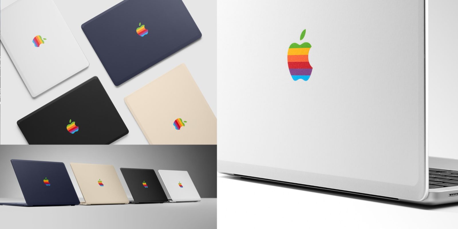 A group of laptops with different colors