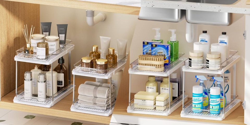 A bathroom shelf with different items on it