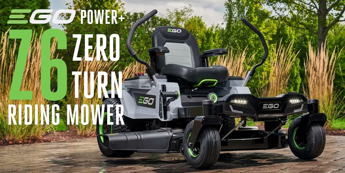 A lawn mower on a concrete surface