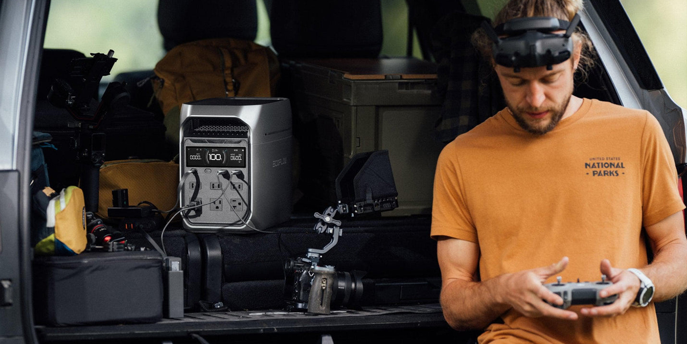 A man wearing virtual reality headset