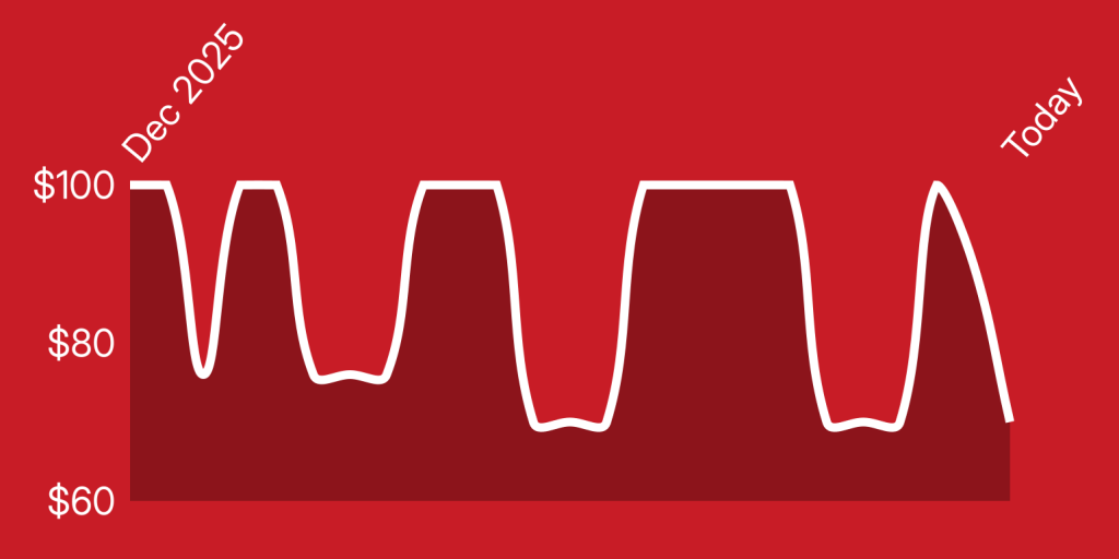 A red and white line drawing