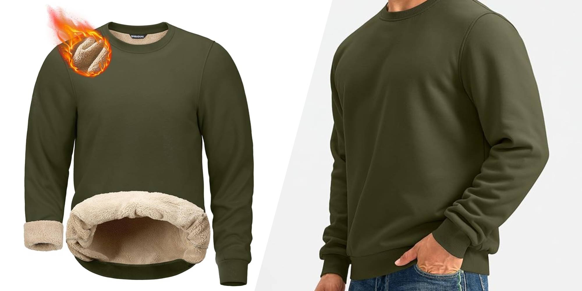 A man wearing green sweater