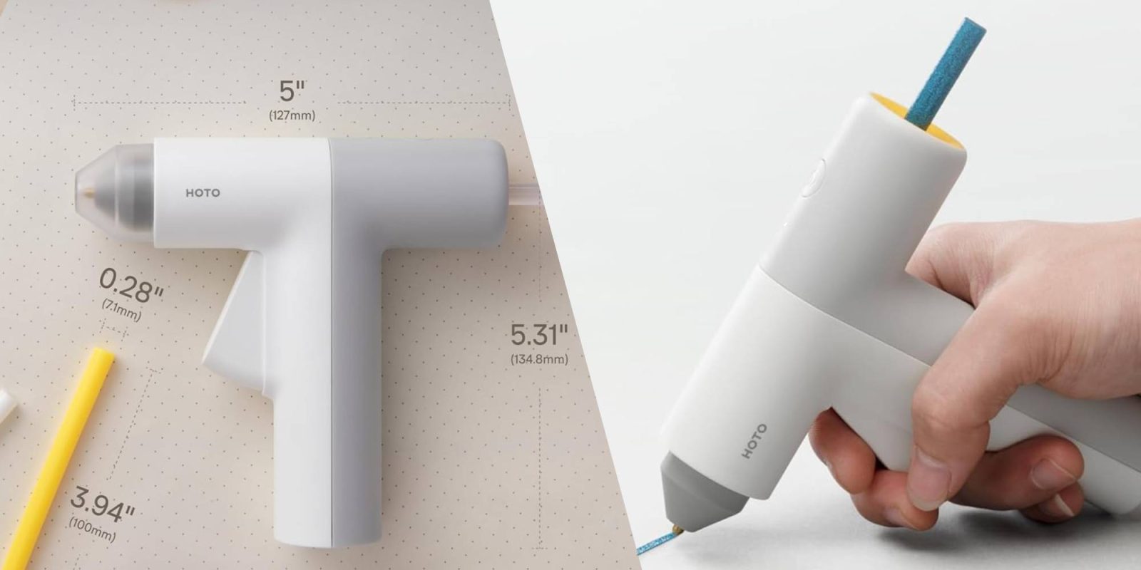 A hand holding a white device