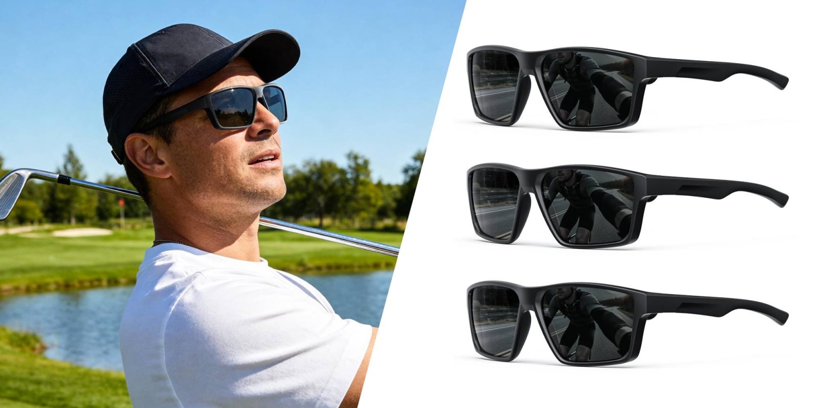 A man wearing sunglasses and a hat