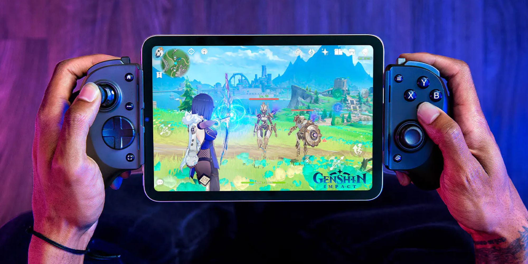 Image showing a person holding Razer's Kishi V3 Pro game controller grip.