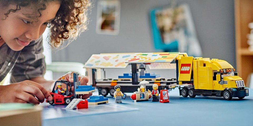 A person playing with legos