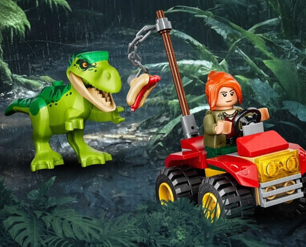 A toy dinosaur next to a toy person